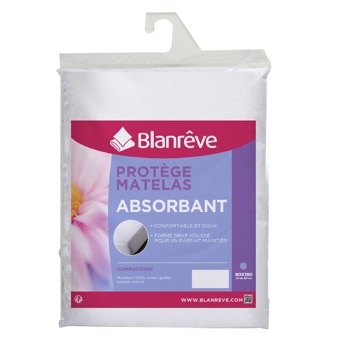 BLANREVE Protège matelas absorbant forme drap housse en coton gratté