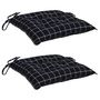 Voir la diapositive 3 : VIDAXL Coussins de chaise lot de 2 carreaux noir 40x40x7 cm tissu