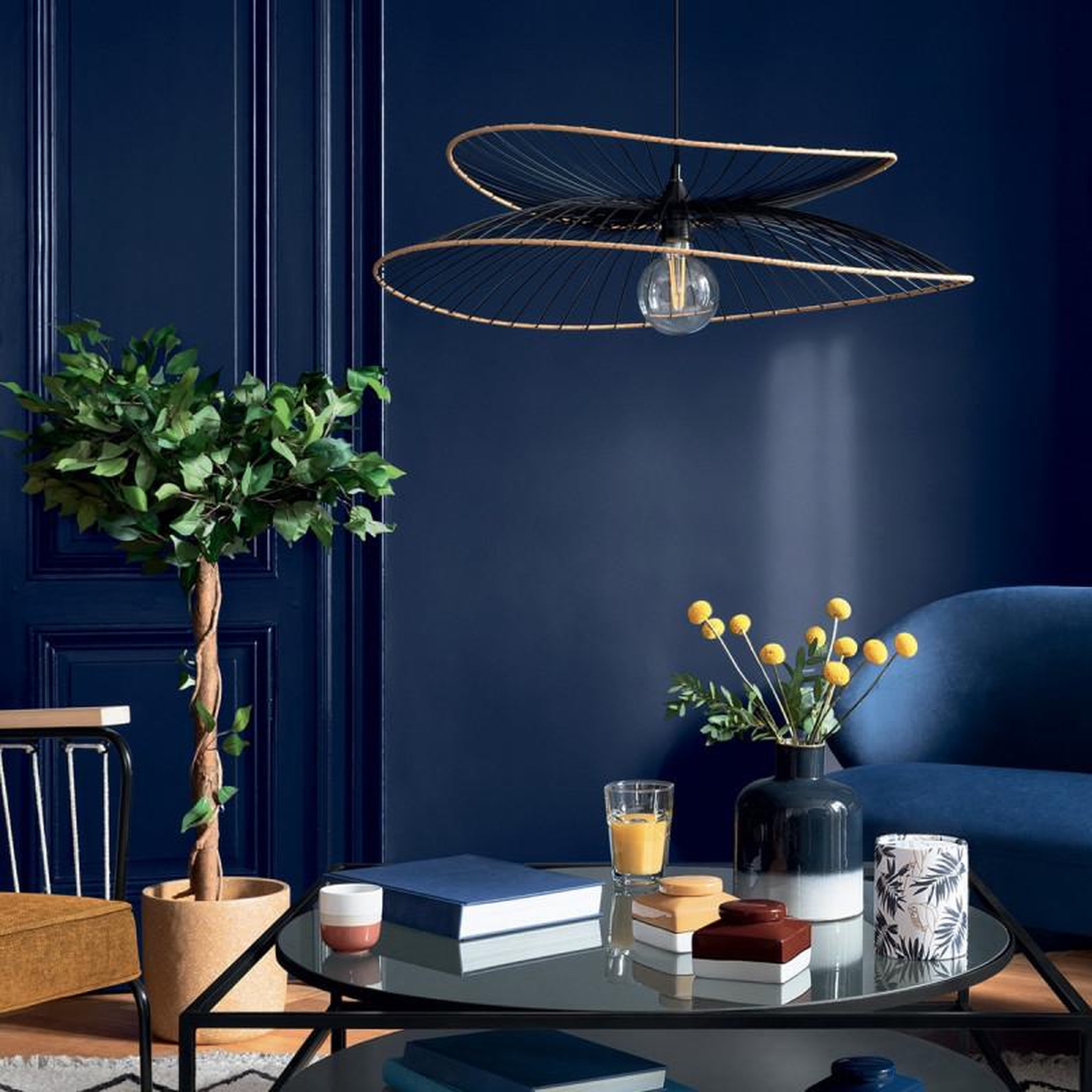 Voir la diapositive 4 : ATMOSPHERA Suspension filaire  alara  en métal noir diamètre 70 cm atmosphera - noir -