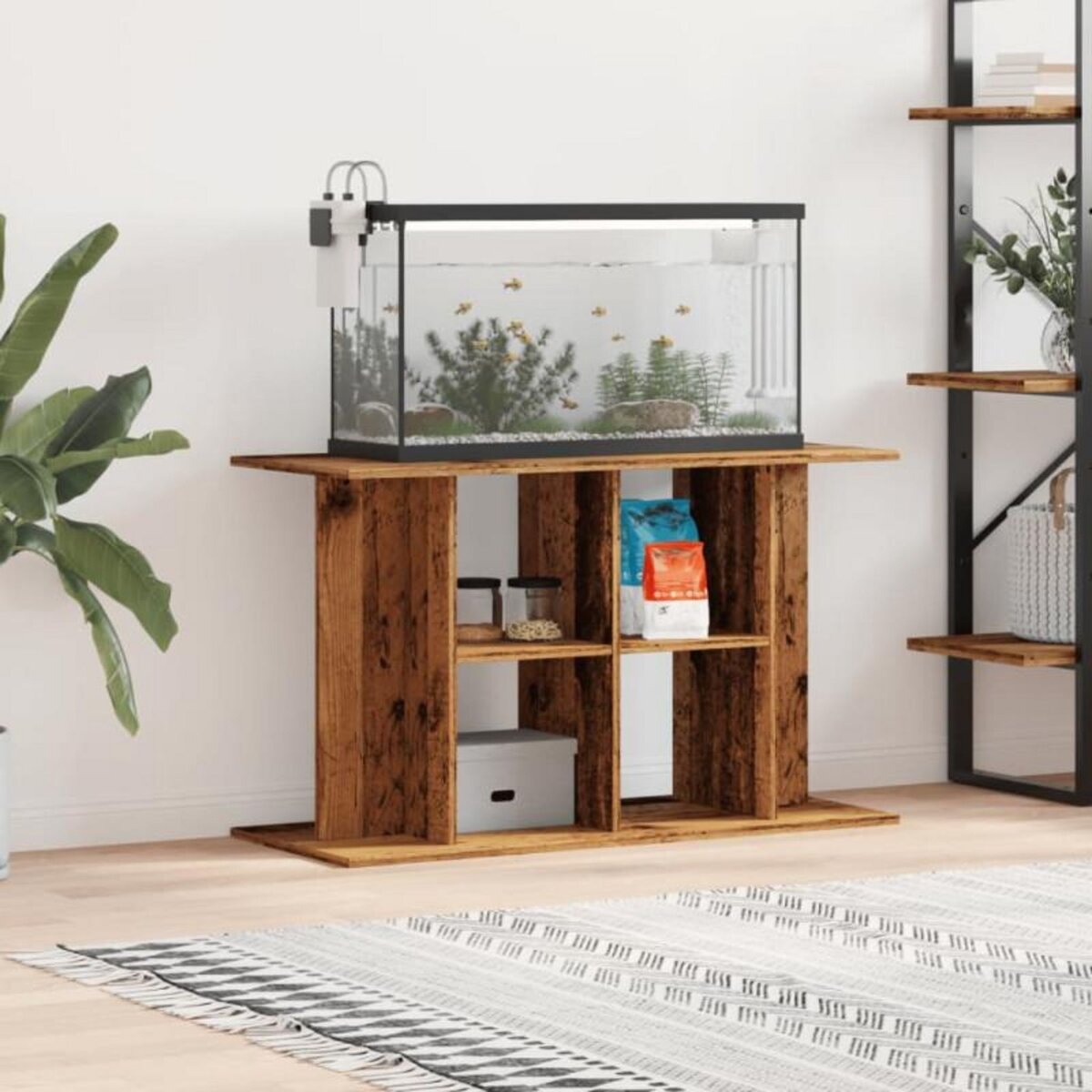 VIDAXL Support pour aquarium vieux bois 100x40x60 cm bois d ingénierie
