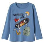 NAME IT T-Shirt Manches Longues Bleu Garçon Name it Plasse. Coloris disponibles : Bleu