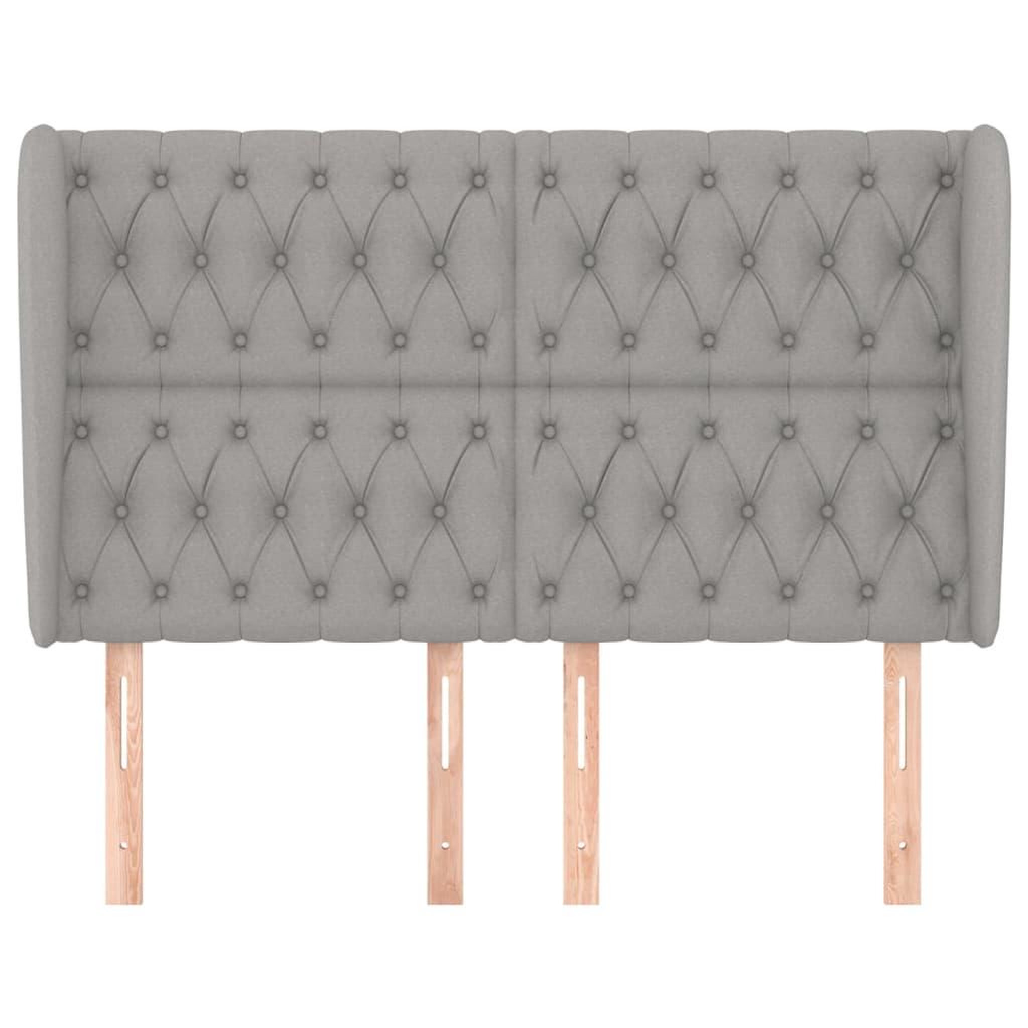 Voir la diapositive 3 : VIDAXL Tete de lit avec oreilles gris clair 147x23x118/128 cm tissu