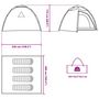 Voir la diapositive 6 : VIDAXL Tente de camping a dome 4 personnes vert liberation rapide