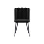 Voir la diapositive 6 : MAISON PAVANE Lot de 2 chaises en velours noir et pieds en métal noir-Rosy