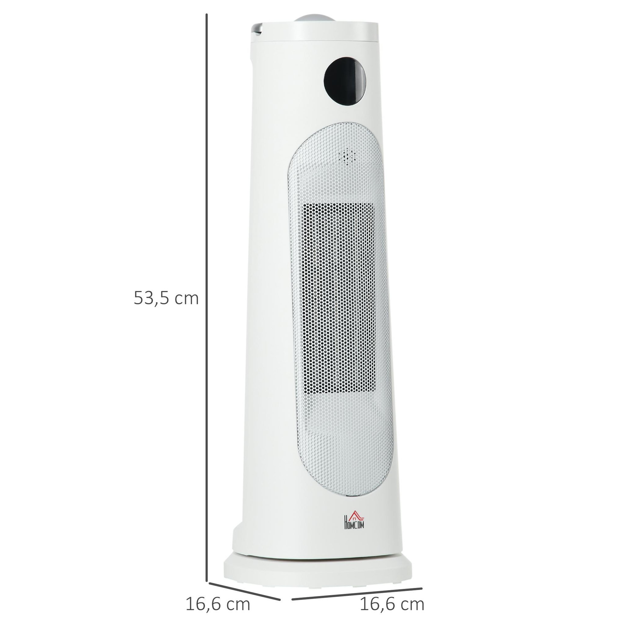 Voir la diapositive 3 : HOMCOM Chauffage d'appoint électrique colonne avec télécommande et timer - chauffage soufflant 1400-2000W - panneau LED - acier plastique noir blanc