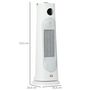 Voir la diapositive 3 : HOMCOM Chauffage d'appoint électrique colonne avec télécommande et timer - chauffage soufflant 1400-2000W - panneau LED - acier plastique noir blanc