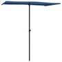 Voir la diapositive 3 : VIDAXL Parasol de jardin avec mat en aluminium 180x110 cm Bleu azure