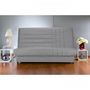 Voir la diapositive 2 : BULTEX COMFORT BULTEX Banquette clic-clac 3 places - Tissu gris - Made in France - L 192 x P 95 cm - BEIJA