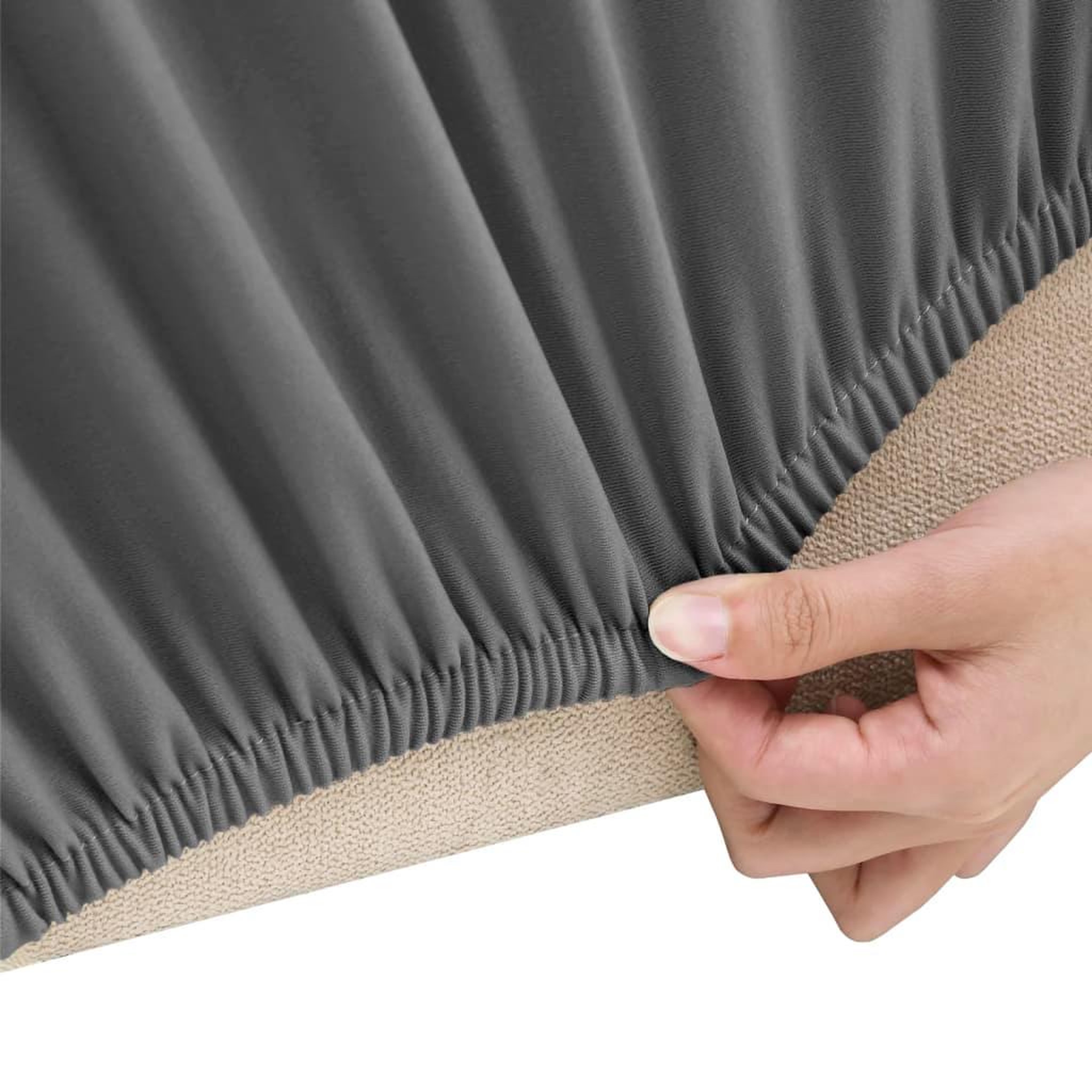 Voir la diapositive 3 : VIDAXL Housse extensible canape 4places Anthracite Jersey de polyester