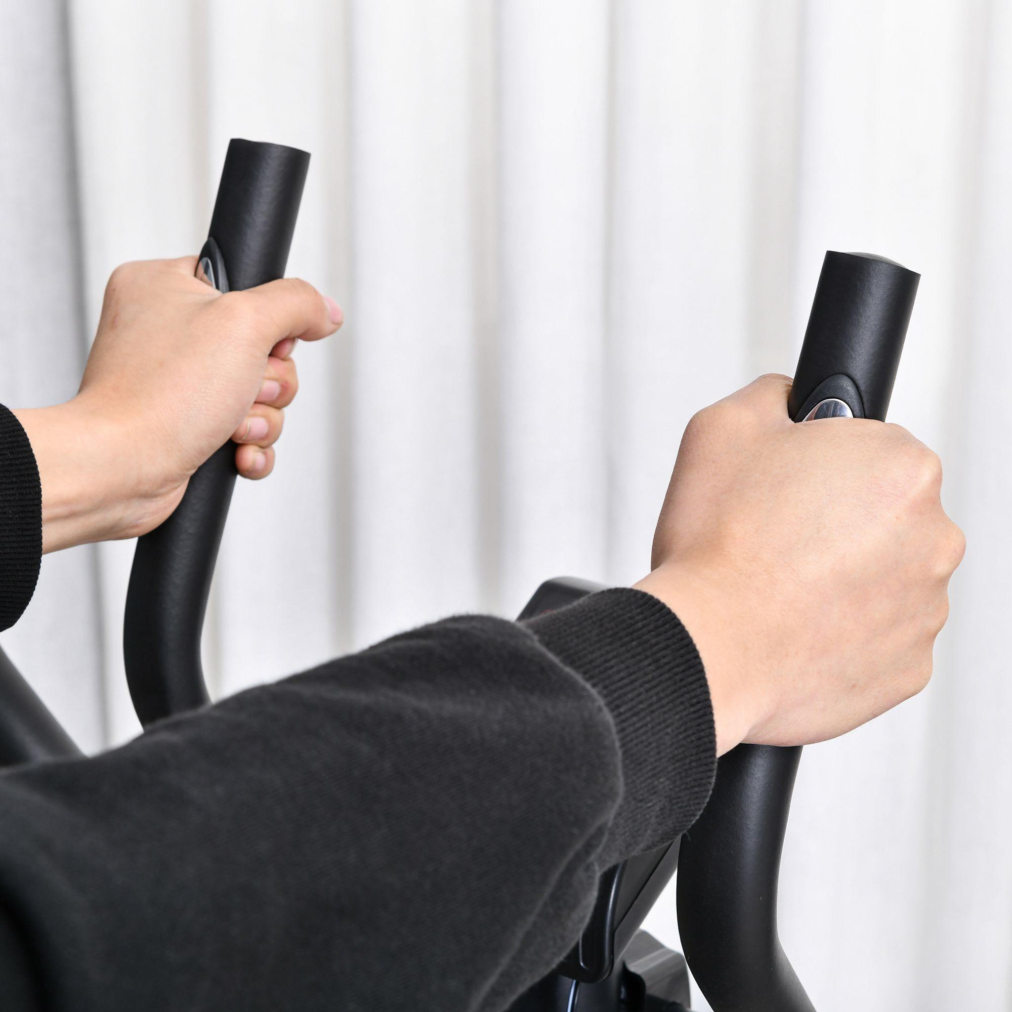 Voir la diapositive 4 : HOMCOM Vélo elliptique vertical vélo d'appartement 2 en 1 écran LCD multifonction hauteur & résistance réglable acier noir