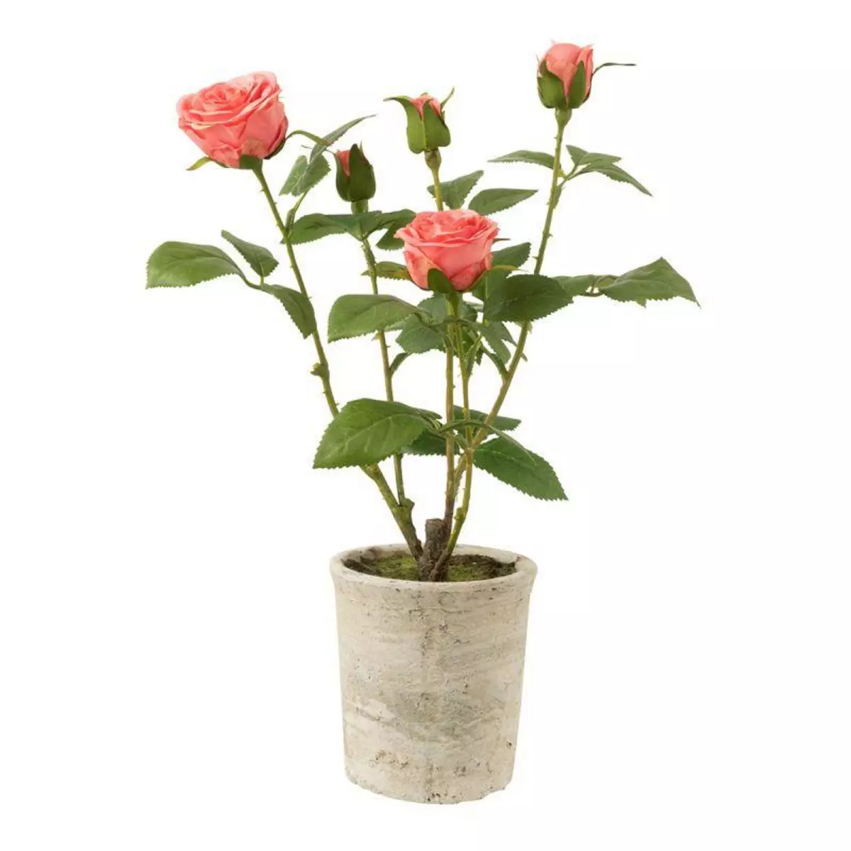 Paris Prix Plante Artificielle en Pot  Rosier  39cm Rose