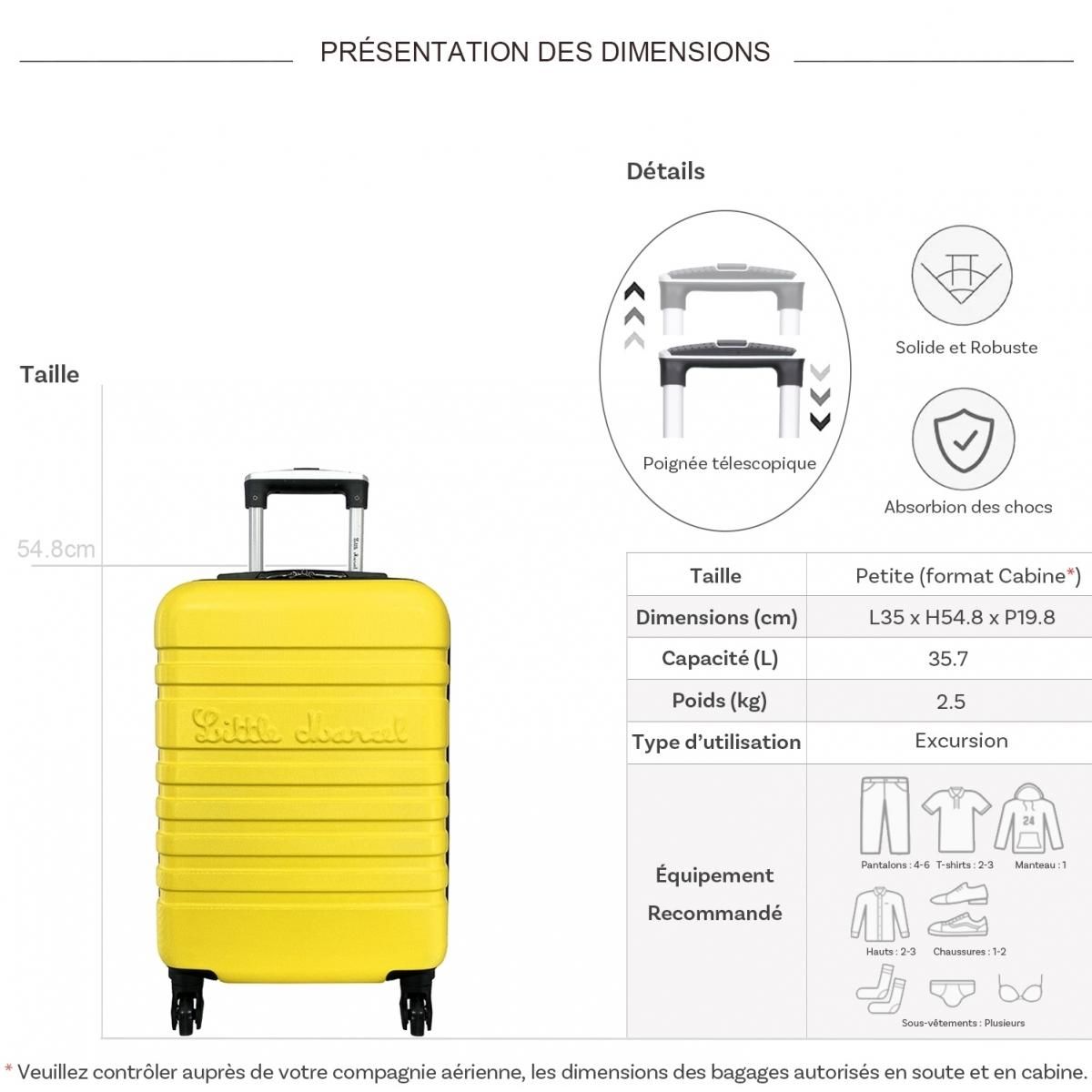 Little Marcel Valise cabine passe-partout rigide 54.8 cm