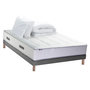 Voir la diapositive 1 : IDLITERIE Pack matelas ressorts 7 zones PALACIO + sommier en kit gris + couette et oreillers 140 x 190 cm