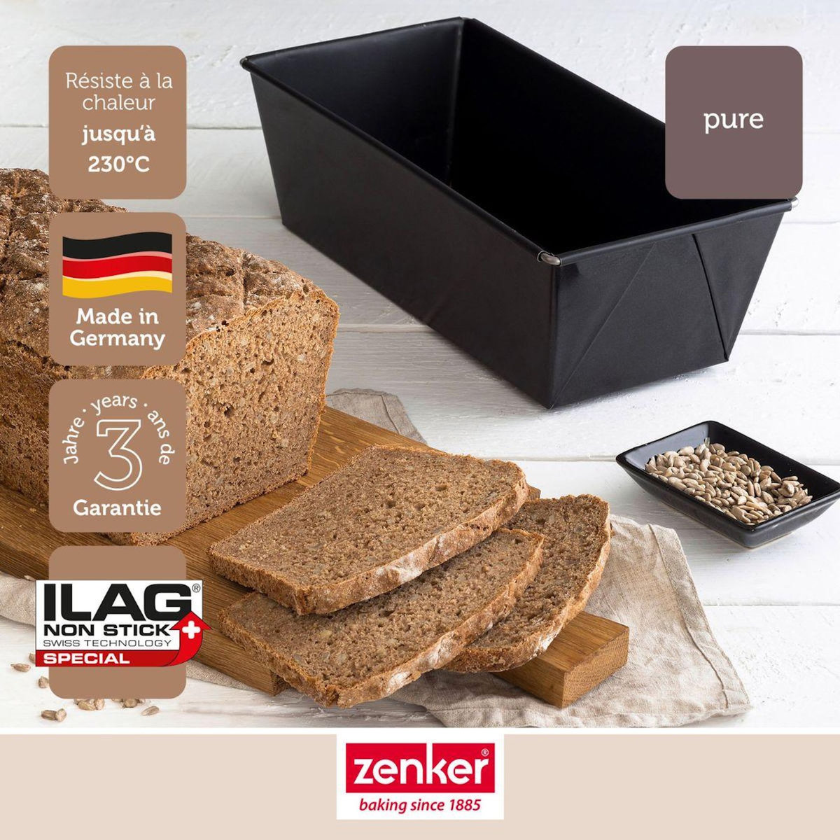 ZENKER Lot comprenant 1 moule à cake extensible Zenker & 2 Bols à Mixer Fackelmann