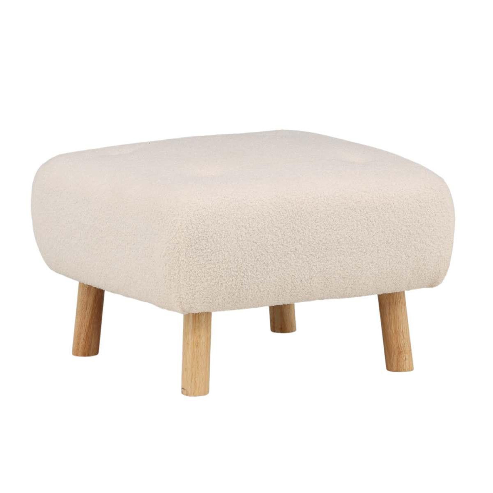Paris Prix Pouf déco en bouclette  salina  60cm naturel
