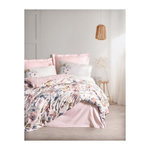 GENERIQUE Parure de lit - 129CTN64605 - 1 housse de couette 220 x 240 cm + 2 taies d'oreiller 60 x 60 cm - Satiné 100% coton - Poudre