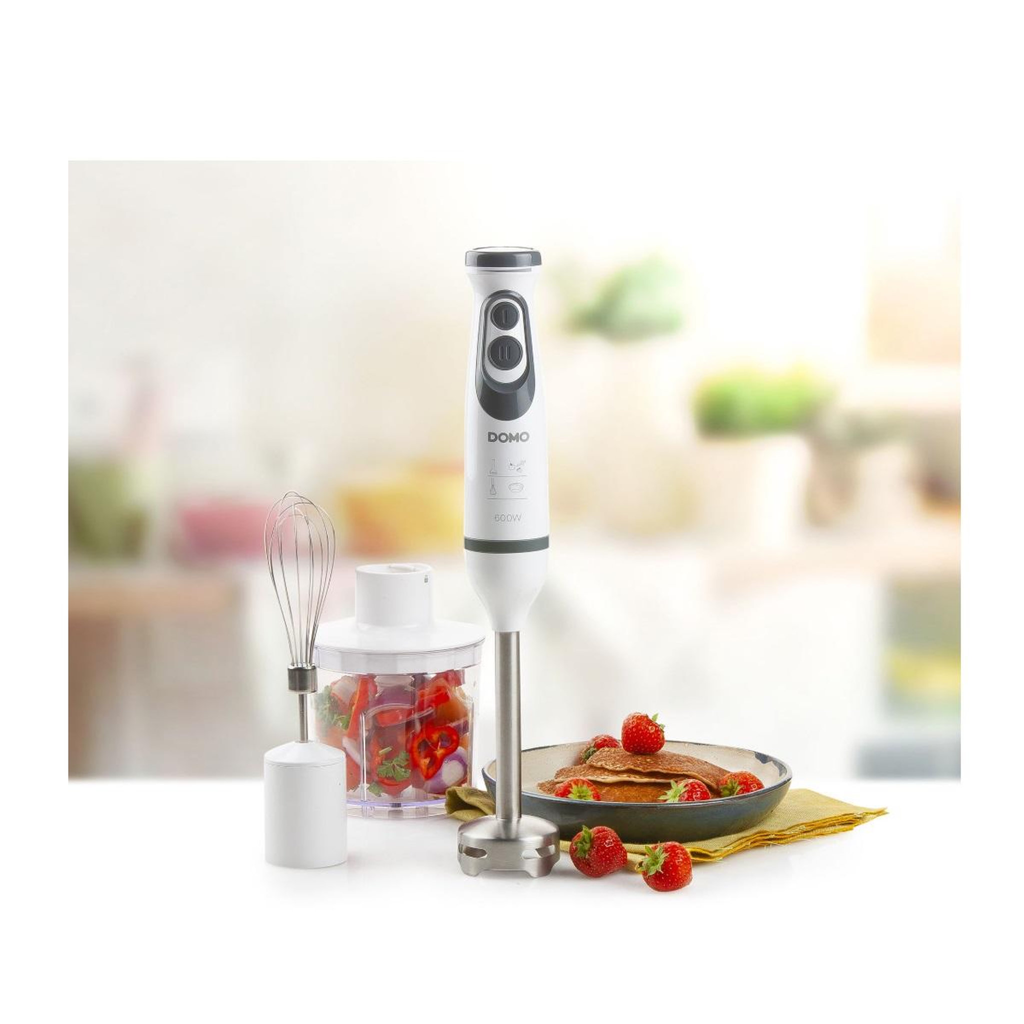 Voir la diapositive 2 : Domo Mixeur plongeant 600w blanc - do1089m