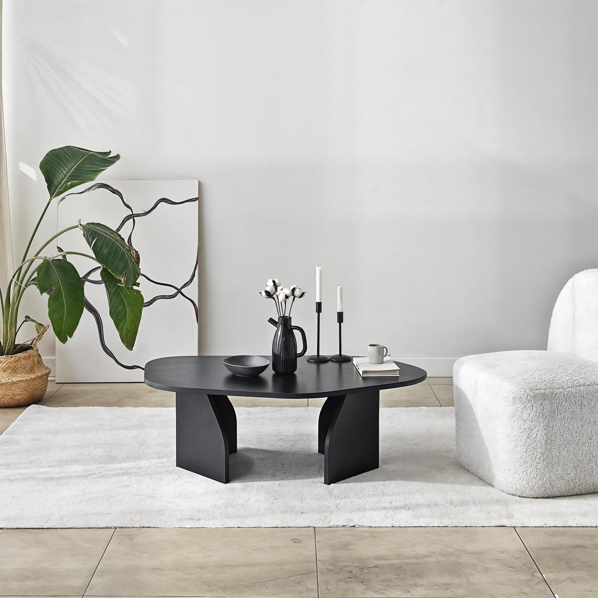 Voir la diapositive 3 : Habitat et Jardin Table basse en bois  rock  100 x 60 x 35 cm - noir