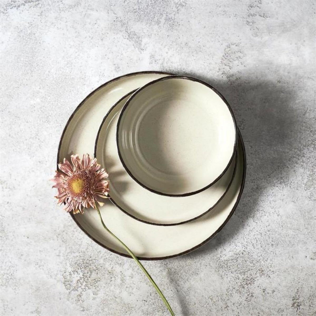 Paris Prix Service de Table 12 Pièces  Grès du Temps  27cm Beige