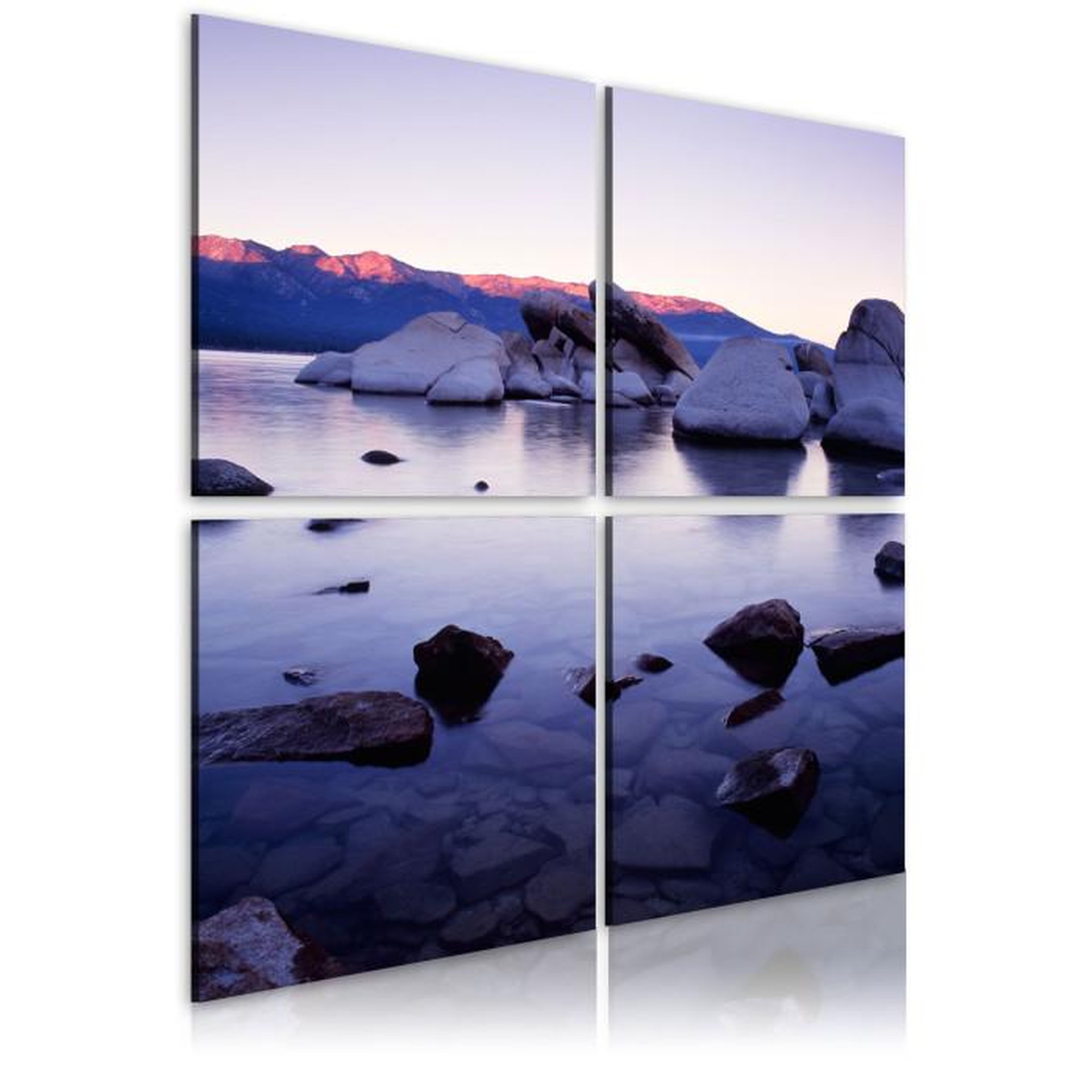 Paris Prix Tableau Imprimé  Rivage Rocheux de Lac Alpin. Coloris disponibles : Multicolore