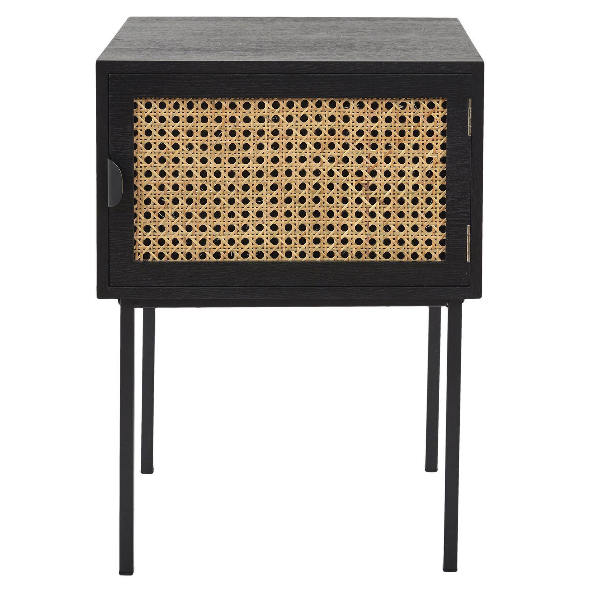 Voir la diapositive 4 : TOILINUX Lot de 2 Tables de chevet en cannage 1 porte en Bois et métal