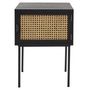 Voir la diapositive 4 : TOILINUX Lot de 2 Tables de chevet en cannage 1 porte en Bois et métal