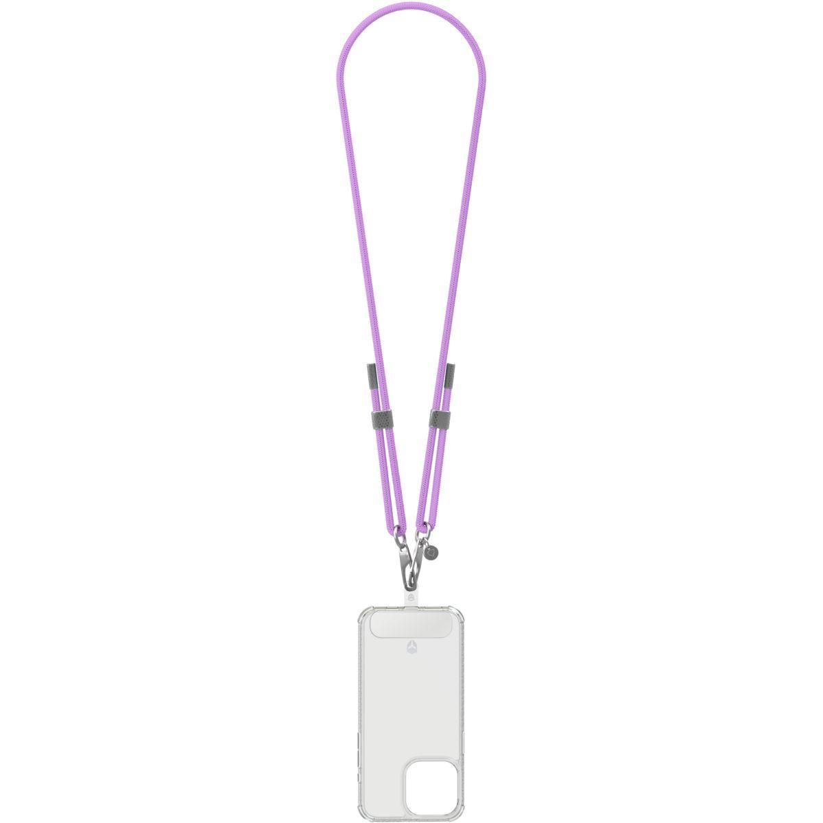FORCE CASE Bandoulière Cordon violet détails Silver