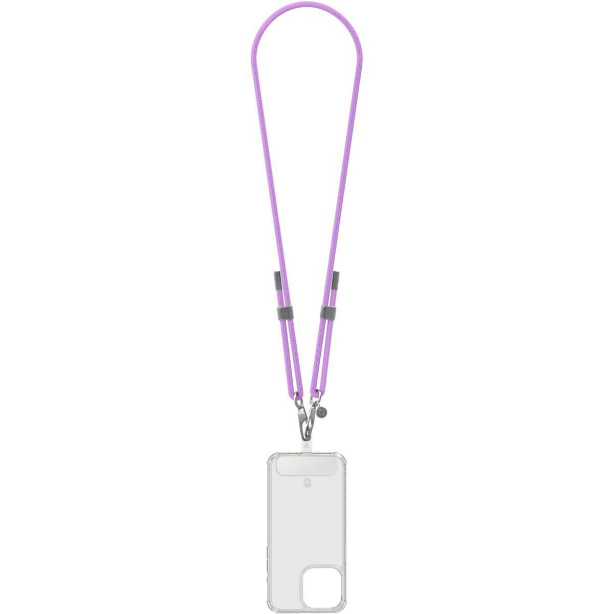 FORCE CASE Bandoulière Cordon violet détails Silver