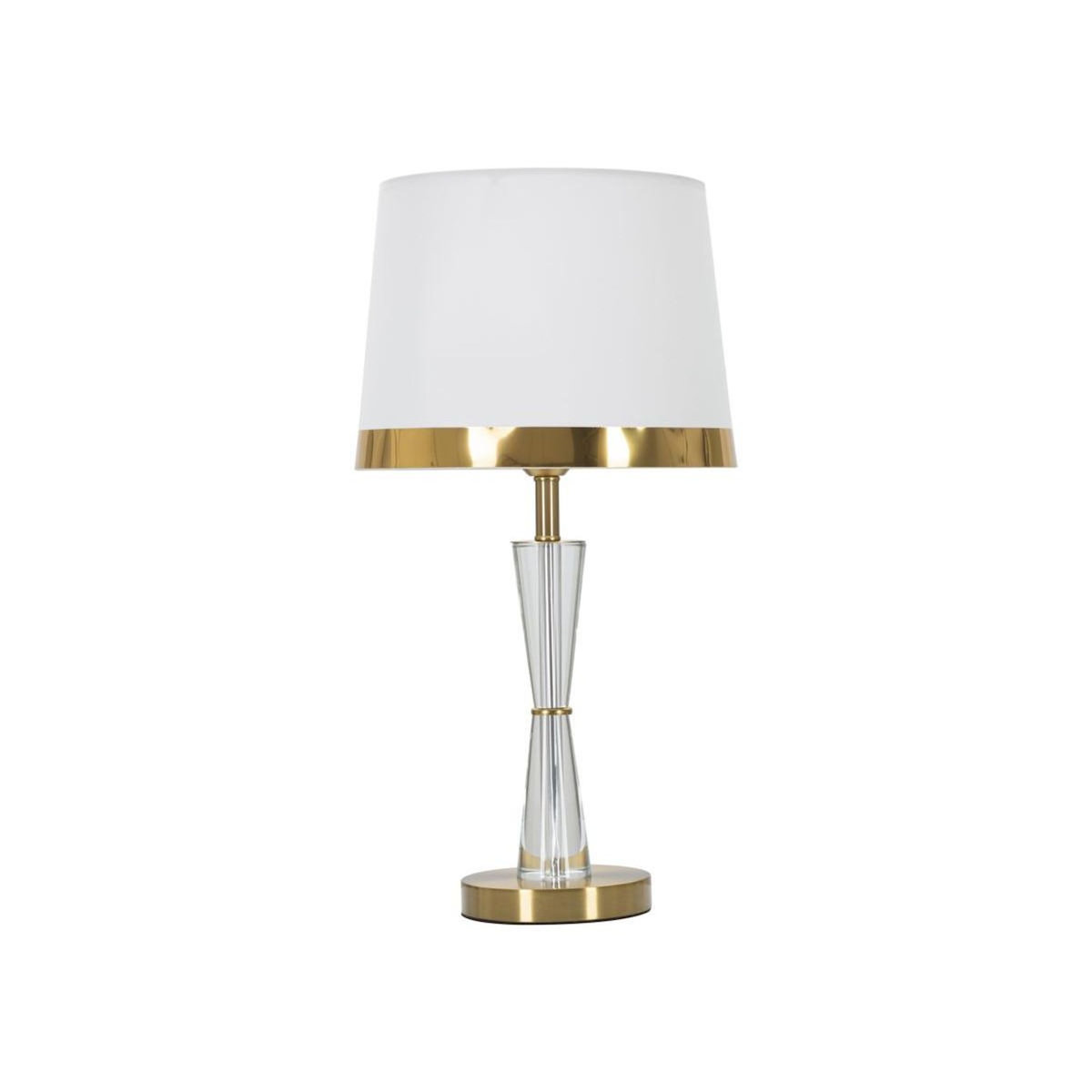 Paris Prix Lampe à Poser en Verre  Cristal  56cm Blanc & Or