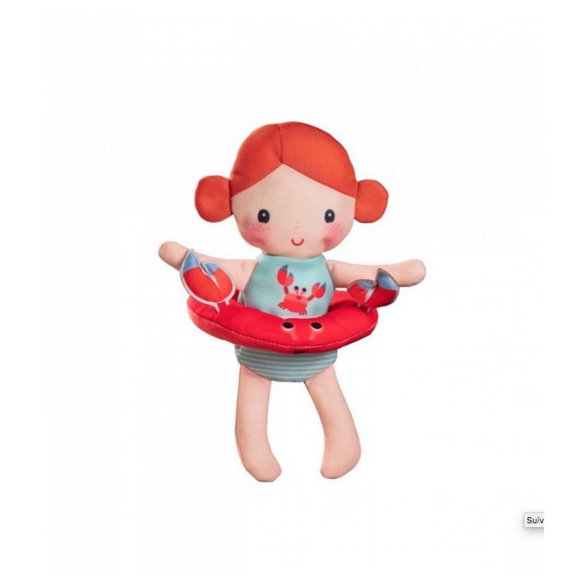 LILLIPUTIENS poupee de bain Axelle ey sa bouee crabe