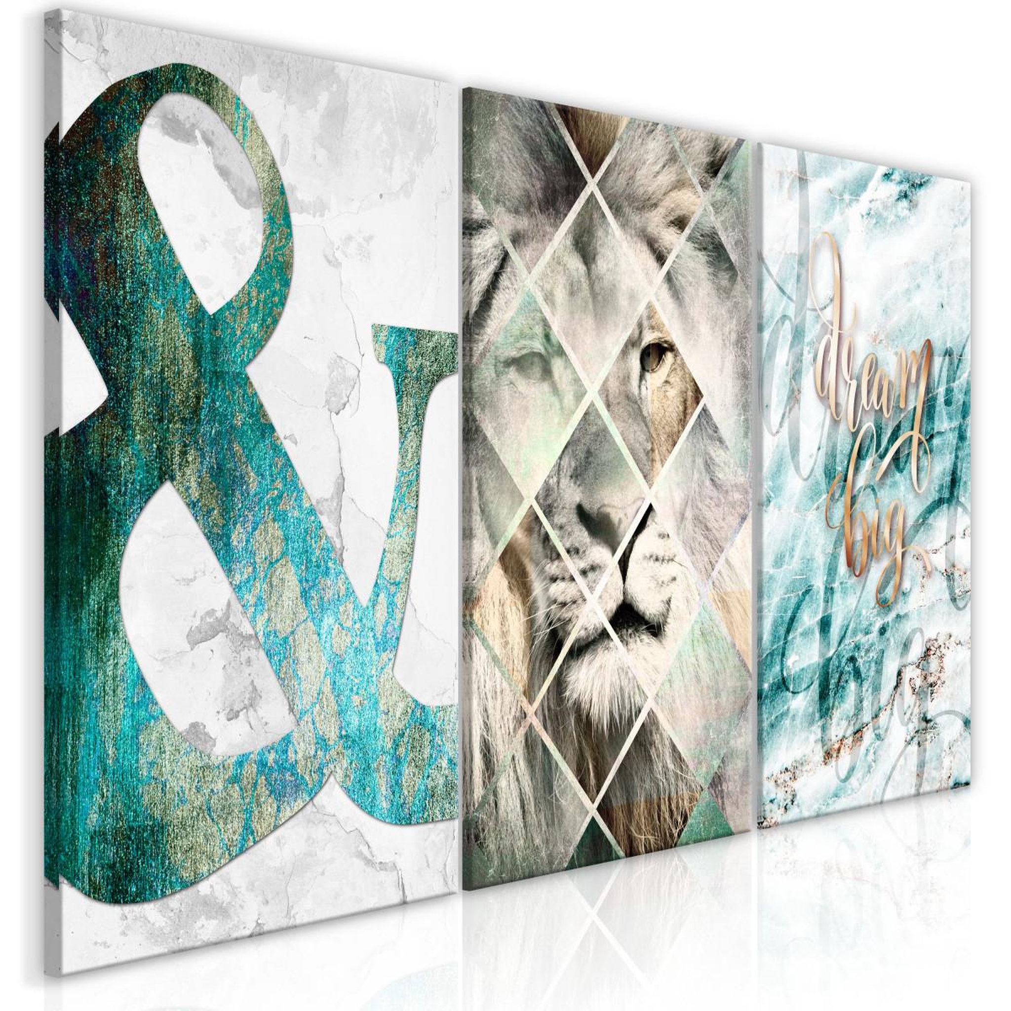 Paris Prix Tableau imprimé 3 panneaux  lion dreams. Coloris disponibles : Multicolore