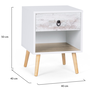 Voir la diapositive 5 : ID MARKET Lot de 2 tables de chevet BAHIA 1 tiroir avec niche scandinave