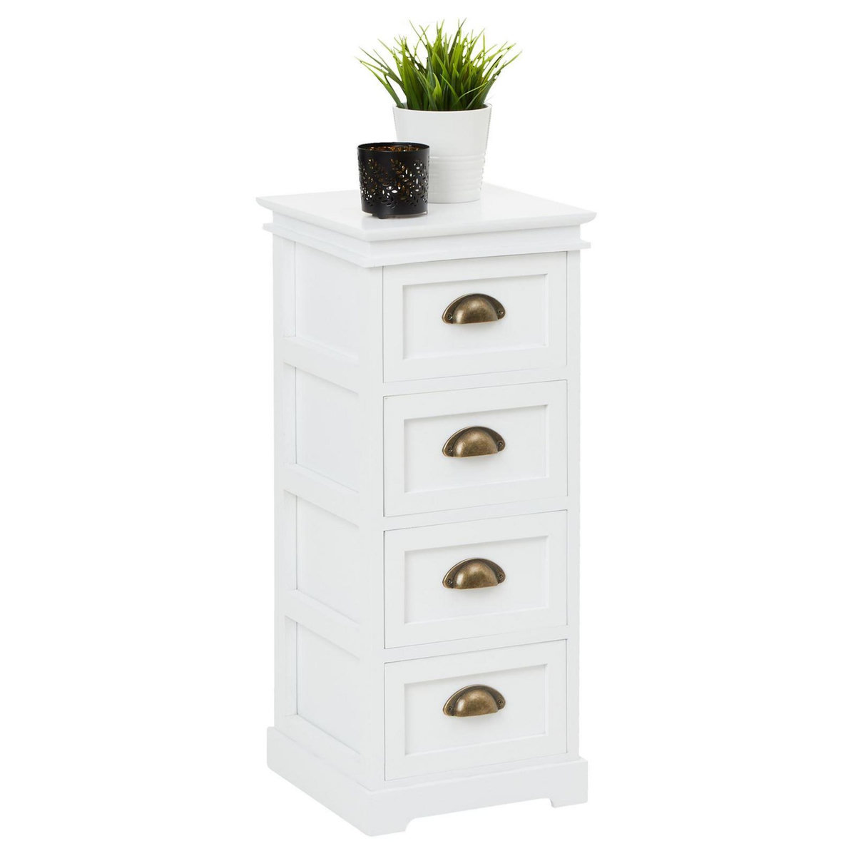 IDIMEX Chiffonnier LANDHAUS, 4 tiroirs, blanc