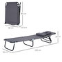 Voir la diapositive 3 : OUTSUNNY Bain de soleil pliable transat inclinable 4 positions chaise longue de lecture 3 coussins fournis gris