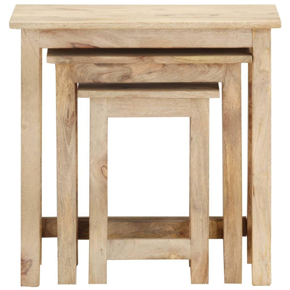 VIDAXL Tables gigognes 3 pcs Bois solide de manguier