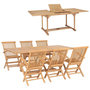 Voir la diapositive 1 : VIDAXL Ensemble a manger d'exterieur 7pcs 150-200x100x75cm Teck massif