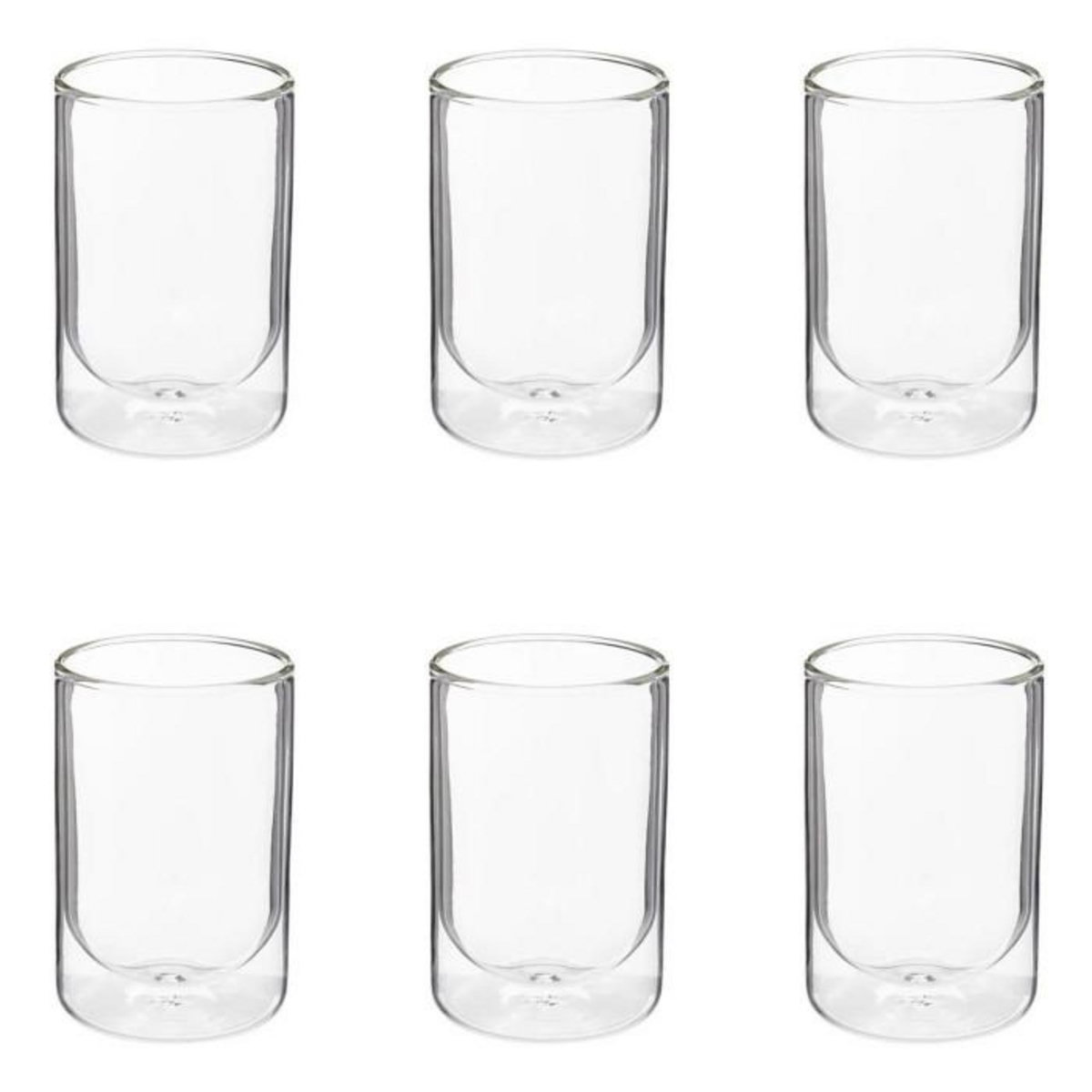 SECRET DE GOURMET Lot de 6 Mugs Double Paroi  Clea  40cl Transparent