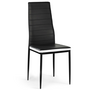 Voir la diapositive 3 : ID MARKET Lot de 4 chaises ROMANE noires bandeau blanc pour salle à manger