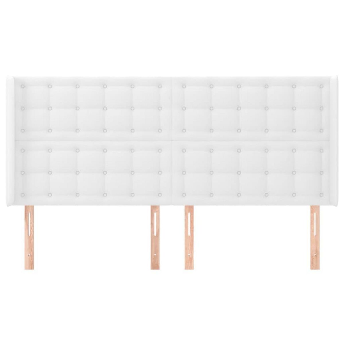 VIDAXL Tete de lit avec oreilles Blanc 203x16x118/128 cm Similicuir