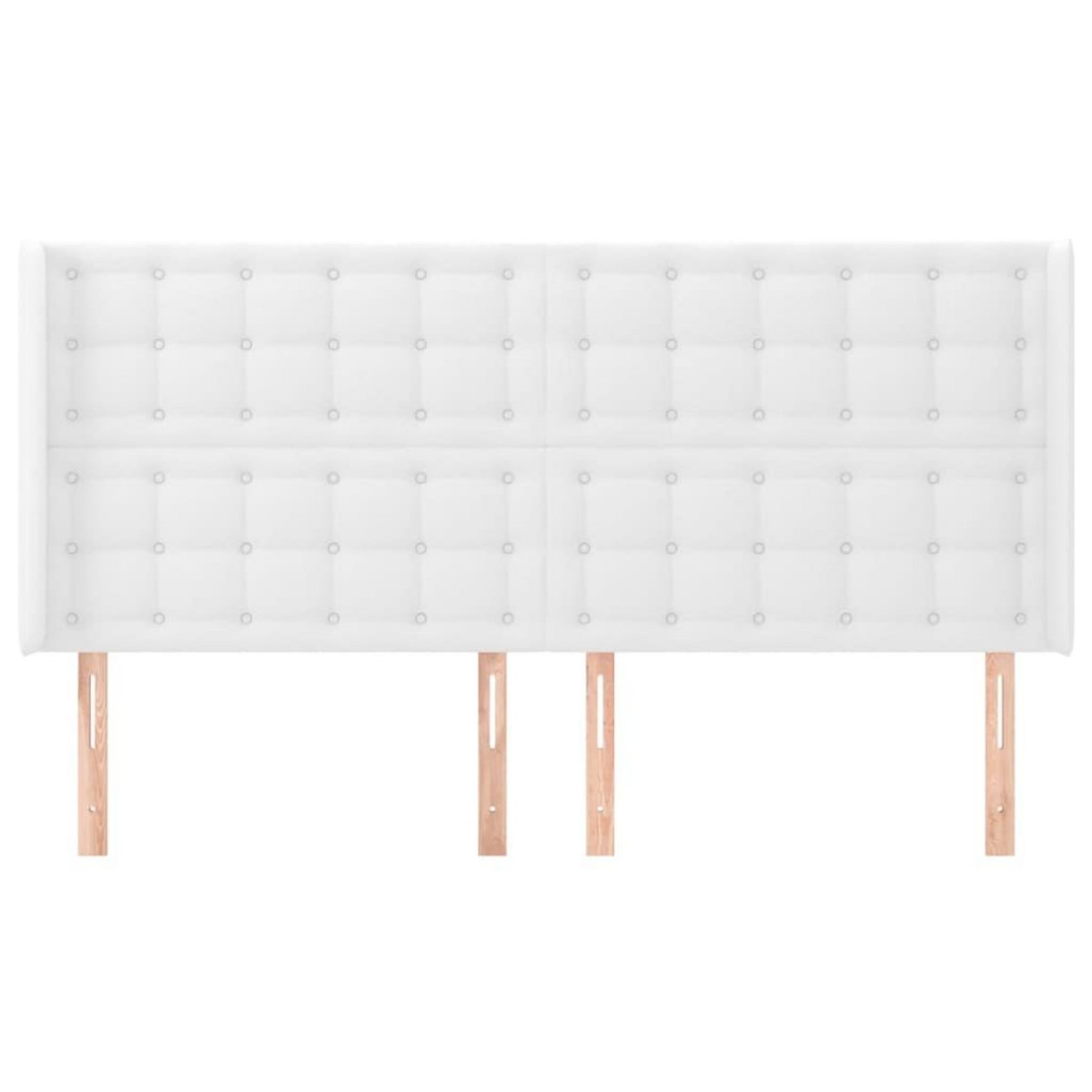 VIDAXL Tete de lit avec oreilles Blanc 203x16x118/128 cm Similicuir