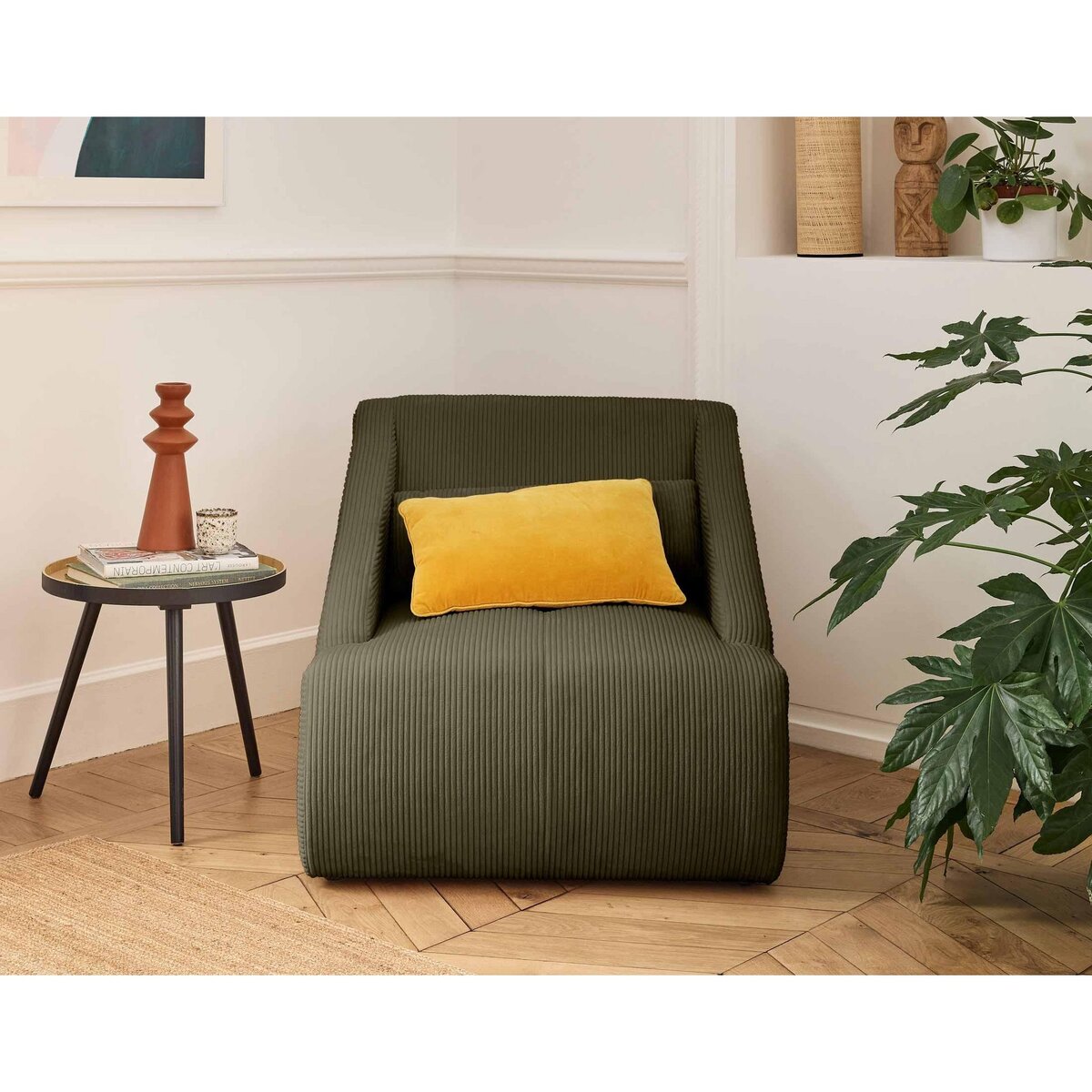 LISA DESIGN Onyx - fauteuil - en velours côtelé