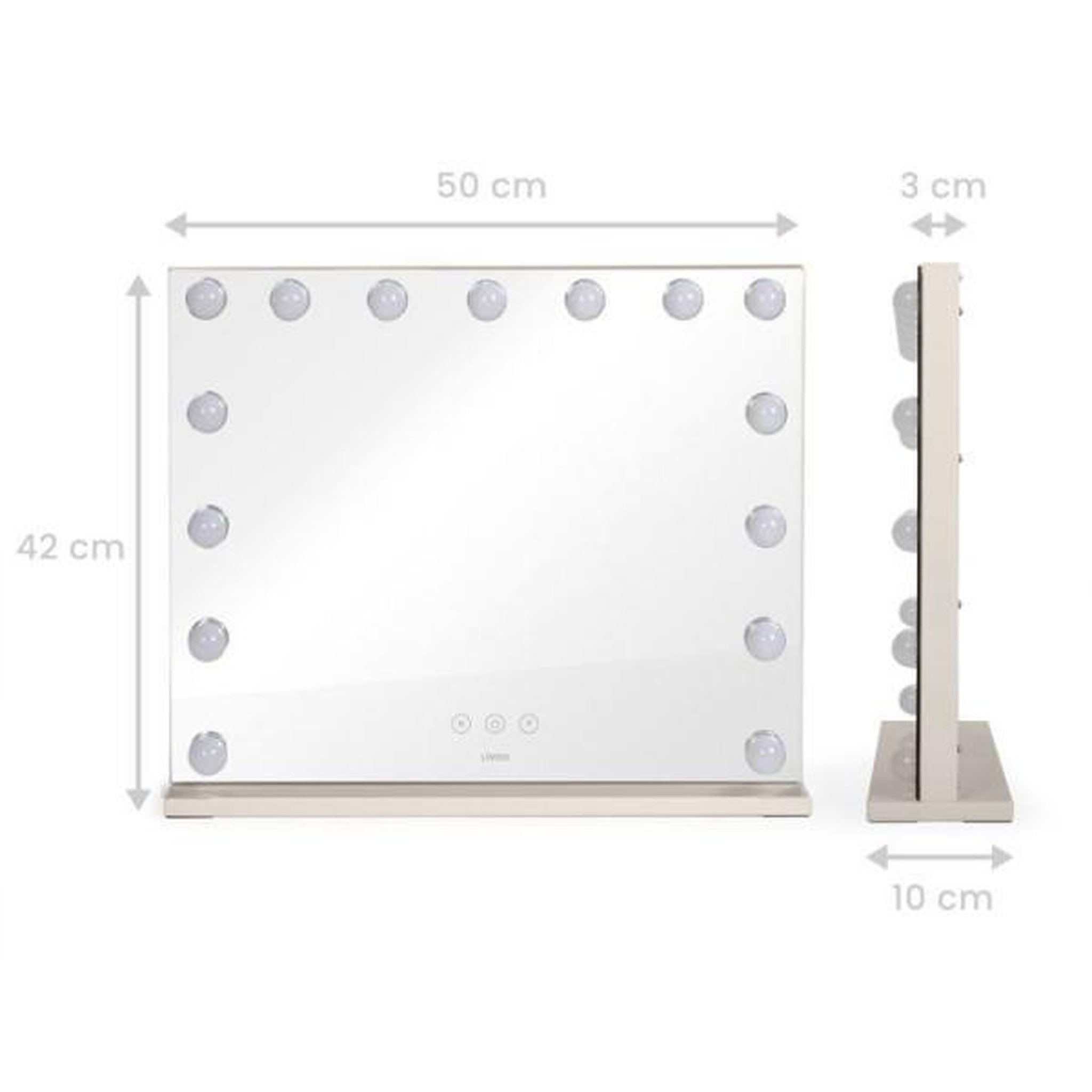 Voir la diapositive 5 : LIVOO Miroir  de maquillage Hollywood - LIVOO - DOS225G - 15 LED - Grand format - Intensité réglable