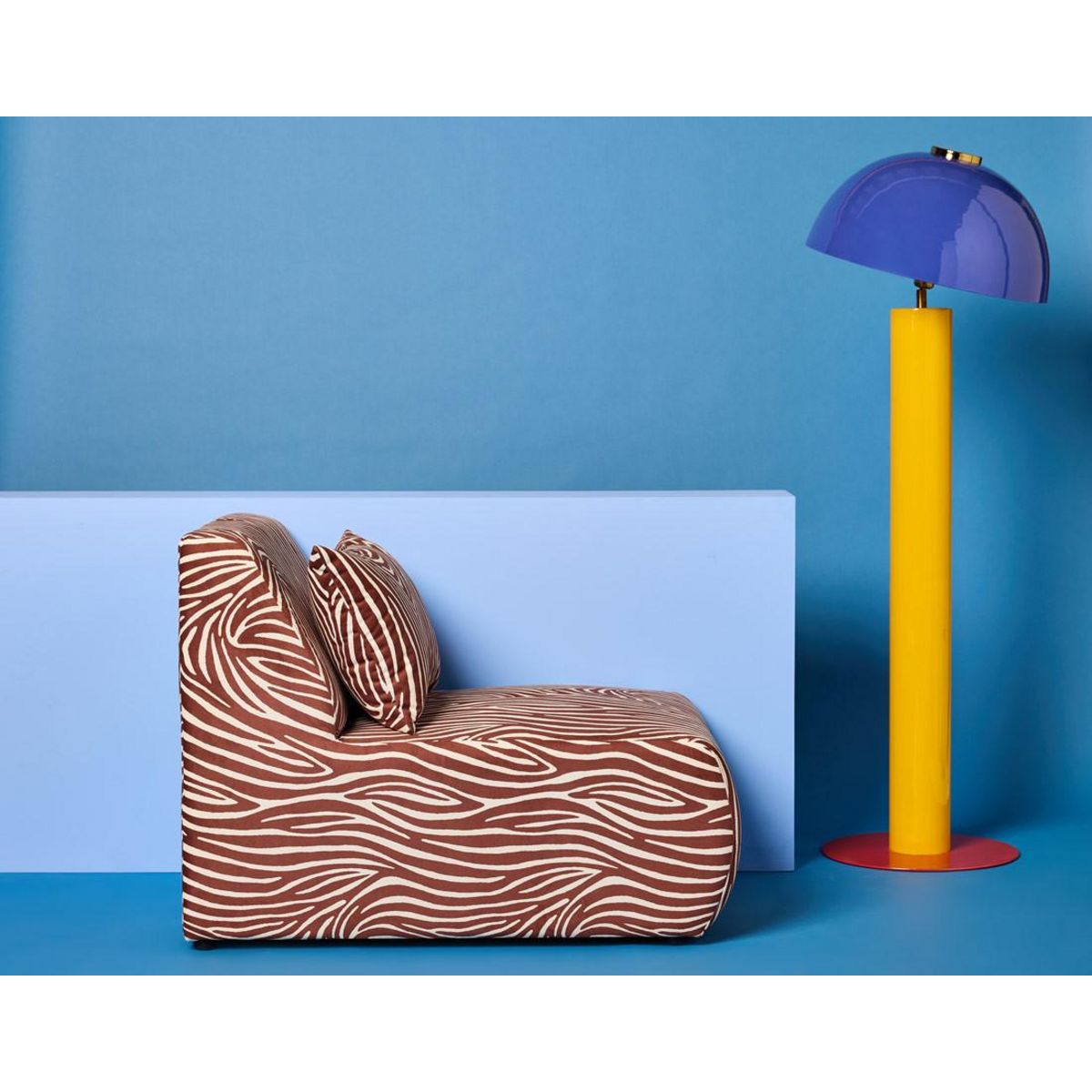 LISA DESIGN Onyx - fauteuil sans accoudoirs zèbre en velours