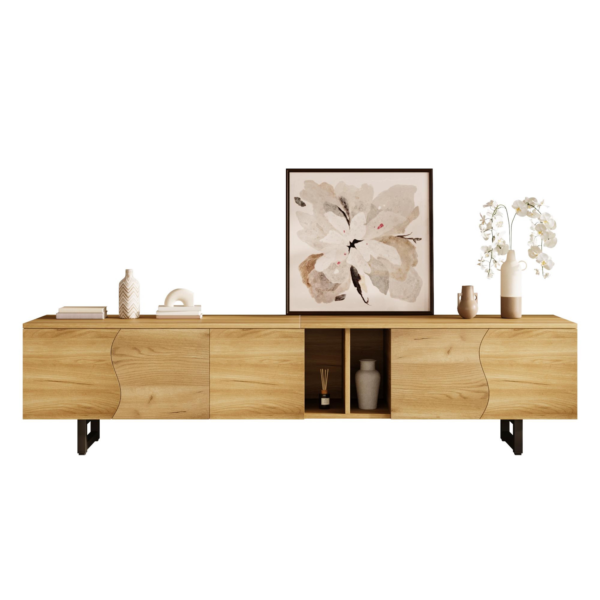 MERAX Meuble tv naturel 191 cm mdf