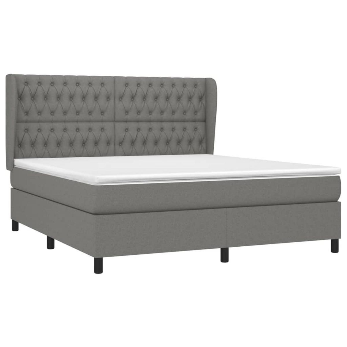 VIDAXL Sommier a lattes de lit avec matelas Gris fonce 180x200cm Tissu