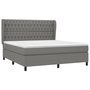 Voir la diapositive 3 : VIDAXL Sommier a lattes de lit avec matelas Gris fonce 180x200cm Tissu