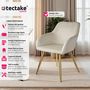 Voir la diapositive 2 : tectake Ensemble de 8 chaises rembourrées aspect velours crème et or