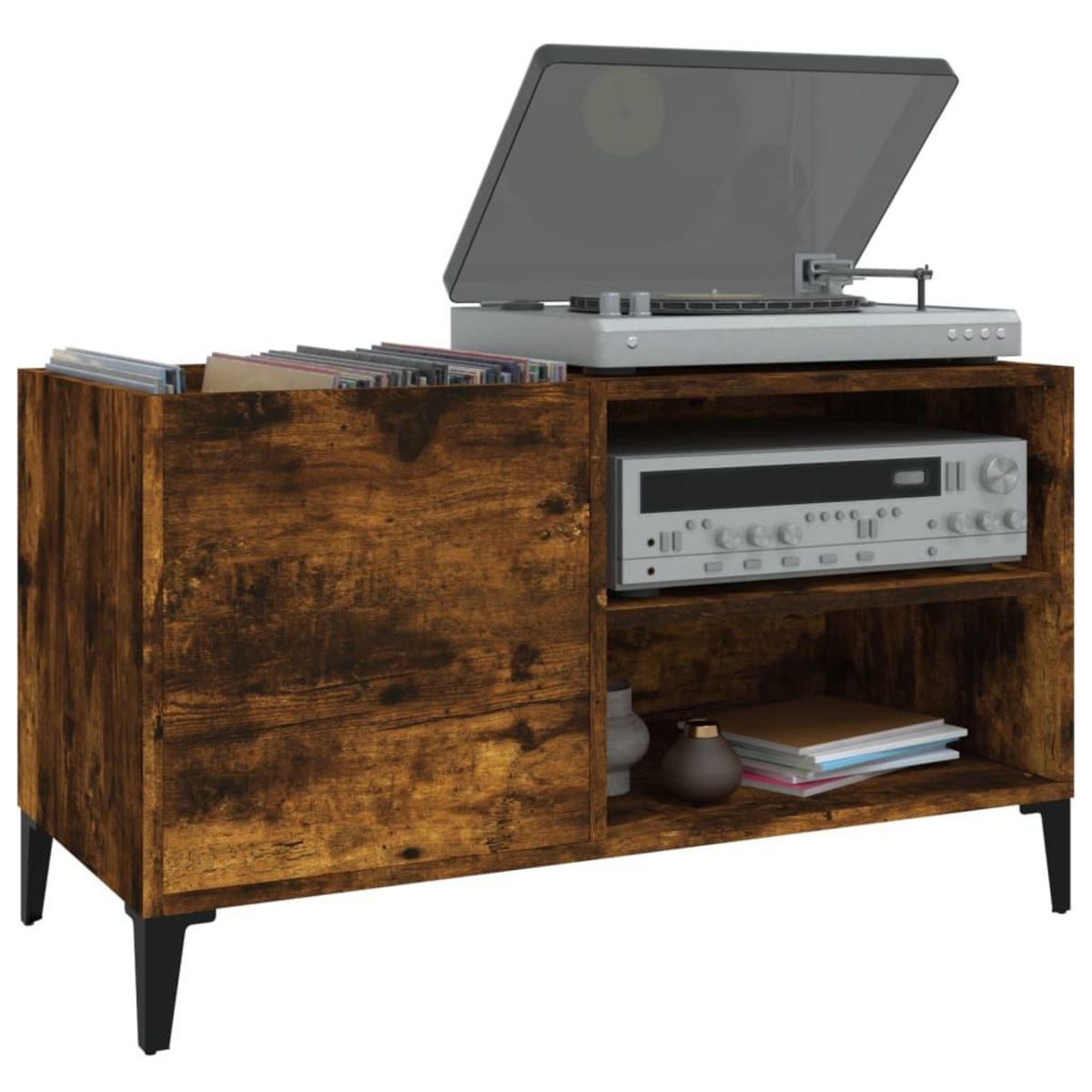 VIDAXL Armoire a disques chene fume 84,5x38x48 cm bois d'ingenierie