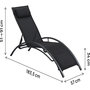 Voir la diapositive 3 : Habitat et Jardin Lot de 2 bains de soleil en aluminium Beauty  Phoenix  - Noir