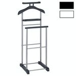 IDIMEX Valet ASSAM, en métal laqué argenté et MDF. Coloris disponibles : Noir